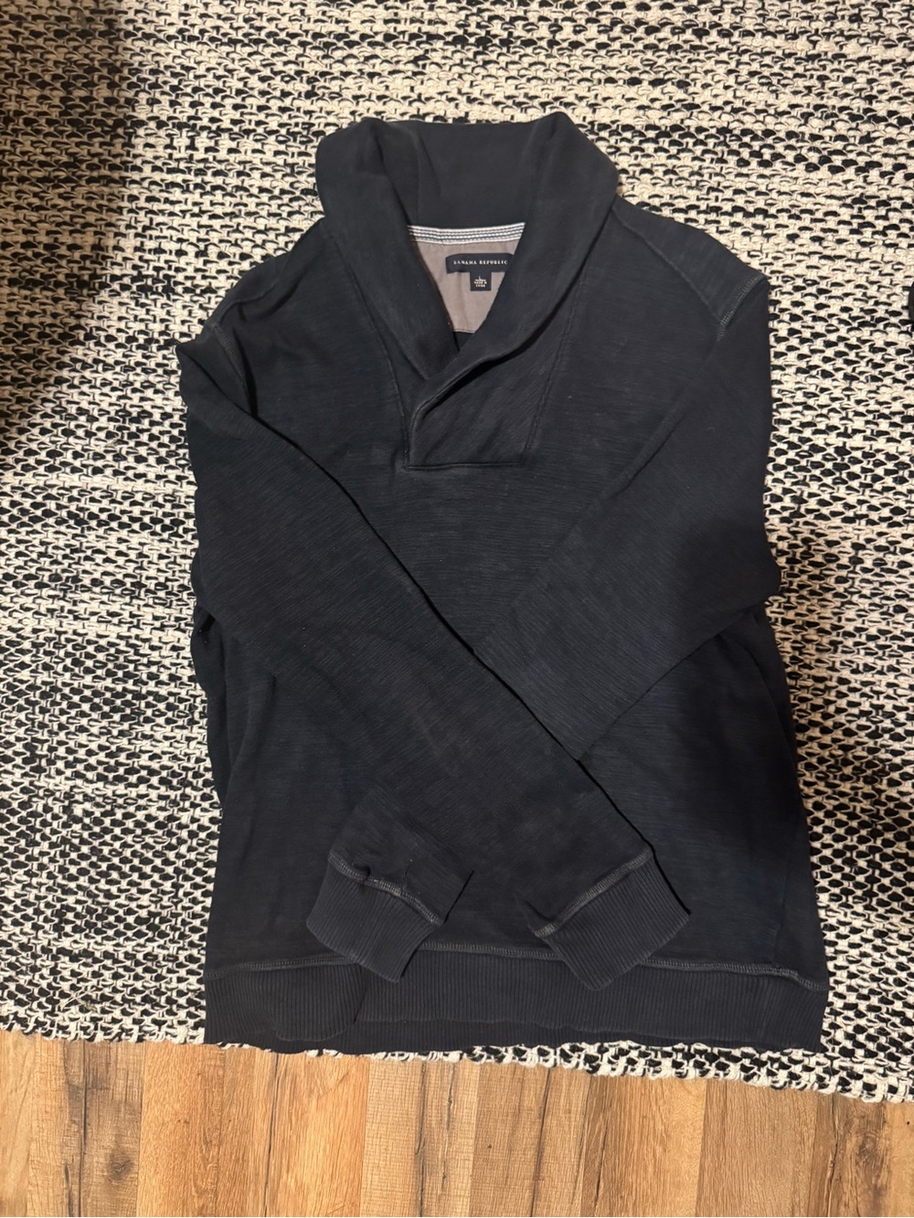 Banana Republic Men's Black Shawl-Neck Turtleneck Sweater